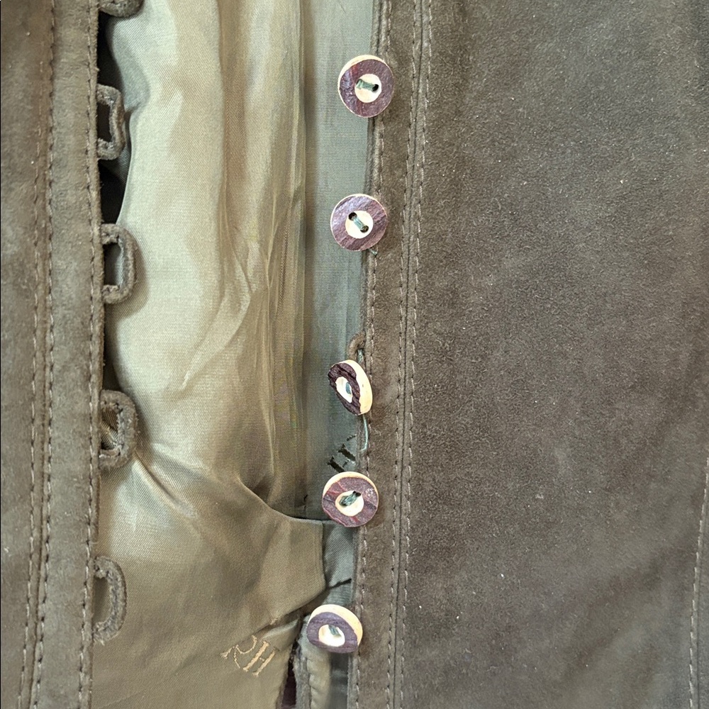Resi Hammerer Australian designer vintage Green suede leather cropped jacket - Picture 3 of 4